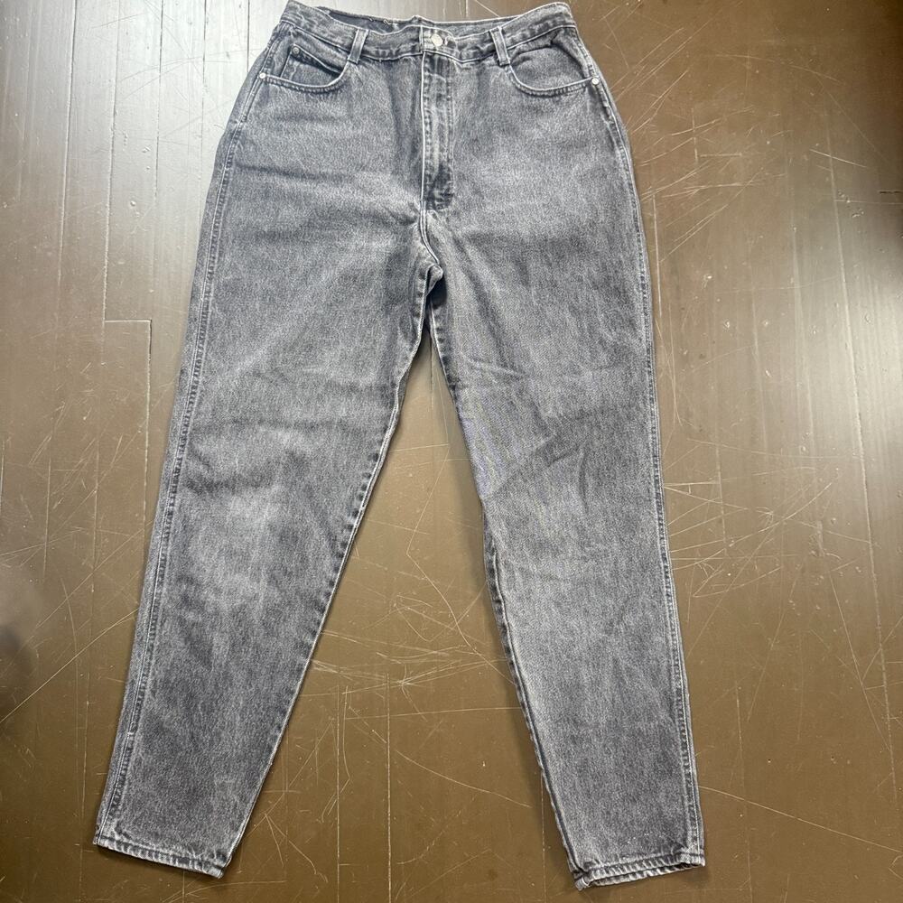 Vintage Gitano Black Acid Wash High Waisted Mom Jeans Size 16 Tall 100% Cotton